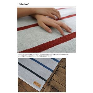 インドコットンシェニール手織り キッチンマット (CR600C) 50×200cm グレージュ 商品写真2
