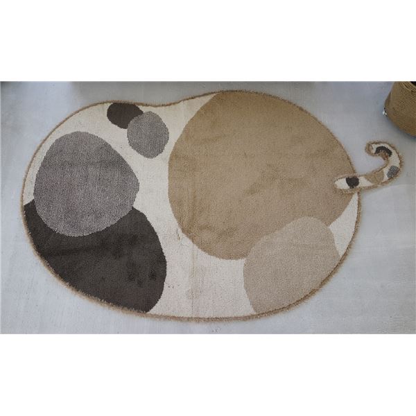 ペット消臭 ラグマット/絨毯 (ブチマル 約130×185cm ブラウン) ペットプロテクト ナイロン100％ スミノエ (リビング) b04