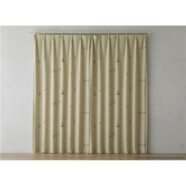 スミノエ PEANUTS 遮光カーテン ベストフォーメーション 約幅100×丈178cm ベージュ 1枚入 日本製 b04