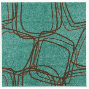 ホット＆クール ナイロンラグ レシェ 200×200cm グリーンブルー