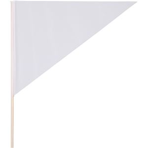 (まとめ)アーテック 旗/フラッグ 【三角旗】 390×300mm ポリエステル製 ホワイト(白) 【×40セット】 - 拡大画像