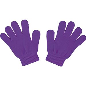 (まとめ)アーテック カラーのびのび手袋 【子供用サイズ】 アクリル製 パープル(紫) 【×50セット】 - 拡大画像