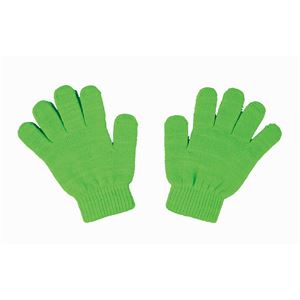 (まとめ)アーテック カラーのびのび手袋 【子供用サイズ】 アクリル製 蛍光グリーン(緑) 【×40セット】 - 拡大画像