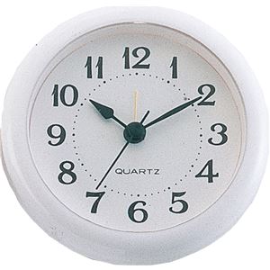 (まとめ)アーテック 丸型時計 ホワイト アラーム付 【×15セット】 - 拡大画像