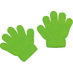 (まとめ)アーテック ミニのびのび手袋 【幼児～子供用サイズ】 アクリル製 蛍光グリーン(緑) 【×40セット】 - 拡大画像