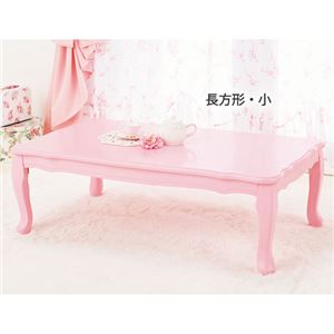折れ脚式プリンセス猫足テーブル(折りたたみテーブル) 【2： 長方形/大】 木製 姫系 ピンク