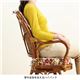ハイバック籐回転座椅子 【2： ハイタイプ】 木製 座面高42cm 肘付き 厚手クッション - 縮小画像4