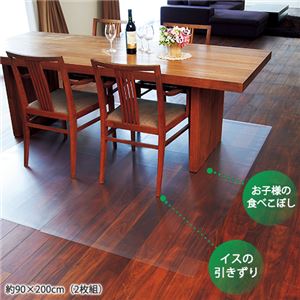 お手入れ簡単 透明保護マット 6： 約90×200cm（2枚組）