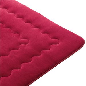 ホットカーペットが付いたふわモコキルトラグ ワイン 3： 1cm厚 3畳サイズ - 拡大画像