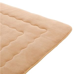 ホットカーペットが付いたふわモコキルトラグ ベージュ 1： 1cm厚 1.5畳サイズ - 拡大画像