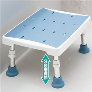 浴室用2ウェイステップ台(風呂椅子/踏み台) 幅40cm×奥行30cm 脚ゴム付き ブルー(青) 商品画像