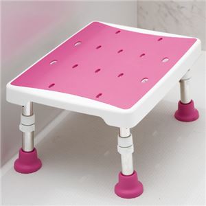 浴室用2ウェイステップ台(風呂椅子/踏み台) 幅40cm×奥行30cm 脚ゴム付き ピンク 商品画像