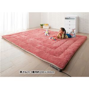 ホットカーペット付ふっかふかラグ サーモンピンク 5: 厚さ6cm 2畳用約190×190cmの詳細を見る ホットカーペット付ふっかふかラグ サーモンピンク 5: 厚さ6cm 2畳用約190×190cmの詳細を見る
