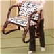 新・籐思いやり座椅子/パーソナルチェア 【2： ミドルタイプ】 肘付き 軽量タイプ クッション張地：綿100％ - 縮小画像2
