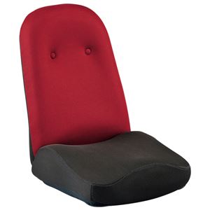低反発座椅子/フロアチェア 【14段階リクライニング】 厚み14cm エンジ - 拡大画像