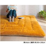 ふっかふかラグマット 単品 【厚さ3cm 1畳用 約90×180cm】 床暖可 ダークオレンジ