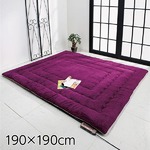 ふっかふかラグマット 単品 【厚さ3cm 2畳用 約190×190cm】 床暖可 パープル(紫)