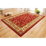 2柄3色から選べる！ウィルトン織カーペット/絨毯 【パーソナル/約170×170cm 更紗レッド】 ポリプロピレン製