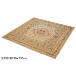 ブーケ柄ゴブラン織カーペット/絨毯 【長方形/約190×240cm ベージュ】 ホットカーペットカバー・床暖房対応 すべりにくい加工