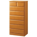天然木多サイズチェスト ライトブラウン 【10： 幅60cm・7段】