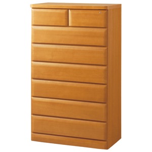 天然木多サイズチェスト ライトブラウン 【15： 幅75cm・7段】