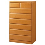 天然木多サイズチェスト ライトブラウン 【15： 幅75cm・7段】