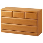 天然木多サイズチェスト/収納棚 【3段/幅100cm】 ライトブラウン 木製 鍵付き