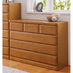 天然木多サイズチェスト/収納棚 【4段/幅100cm】 ライトブラウン 木製 鍵付き