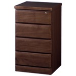 天然木多サイズチェスト ダークブラウン 【2： 幅45cm・4段】