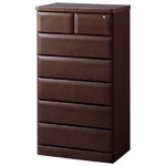 天然木多サイズチェスト ダークブラウン 【9： 幅60cm・6段】