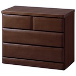 天然木多サイズチェスト/収納棚 【3段/幅75cm】 ダークブラウン 木製 鍵付き