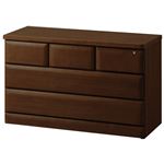 天然木多サイズチェスト/収納棚 【3段/幅100cm】 ダークブラウン 木製 鍵付き