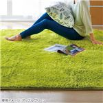 さらふわシャギーラグマット/絨毯 【円形サークル/約120×120cm アップルグリーン】 ホットカーペット対応 オールシーズン可