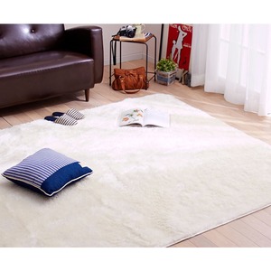 抗菌・防臭・ウォッシャブルさらふわシャギーラグマット 【長方形/約185×240cm】 アイボリー 洗える すべりにくい加工