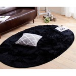 抗菌・防臭・ウォッシャブルさらふわシャギーラグマット 【正方形/約185×185cm】 ブラック 洗える すべりにくい加工