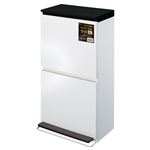 スタイリッシュ分別ダストボックス/ゴミ箱 【2段 ブラック】 容量：計40L 下段：ペダル式