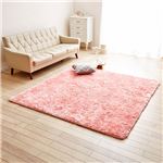 防音さらふわボリュームシャギーラグマット 【約185cm×240cm ベビーピンク】 ホットカーペット対応