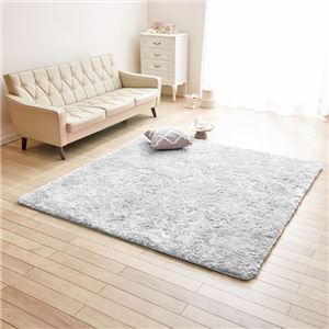 防音さらふわボリュームシャギーラグマット 【約185cm×290cm ナチュラルグレ-】 ホットカーペット対応