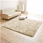 防音さらふわボリュームシャギーラグマット 【約90cm×120cm ナチュラルクリーム】 ホットカーペット対応