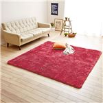 防音さらふわボリュームシャギーラグマット 【約185cm×290cm ダークピンク】 ホットカーペット対応