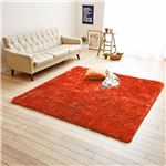 防音さらふわボリュームシャギーラグマット 【約185cm×240cm ダークオレンジ】 ホットカーペット対応