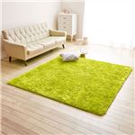 防音さらふわボリュームシャギーラグマット 【約90cm×120cm アップルグリーン】 ホットカーペット対応