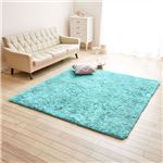 防音さらふわボリュームシャギーラグマット 【約185cm×185cm ミントグリーン】 ホットカーペット対応