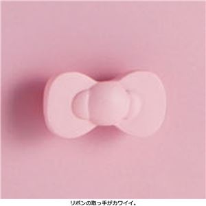 ピンクリボンチェスト/リビング収納家具 【4段 幅60cm】 キャスター付き リボン取っ手 ピンクリボンチェスト/リビング収納家具 【4段 幅60cm】 キャスター付き リボン取っ手