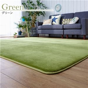防ダニ抗菌防臭フランネルラグ グリーン 約130×185cm（レギュラータイプ）