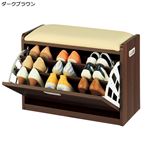 腰かけ付シューズボックス ライトブラウン Mサイズ