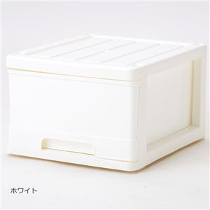 深型 収納ケース/キッチン収納 【4個組 ホワイト】 幅34.5cm スタッキング可 プラスチック 日本製 商品画像