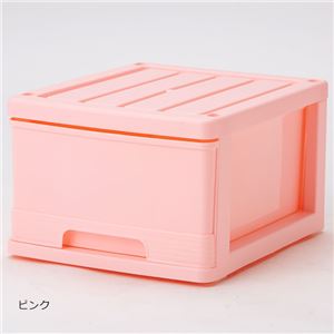 深型 収納ケース/キッチン収納 【4個組 ピンク】 幅34.5cm スタッキング可 プラスチック 日本製 商品画像