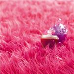 ふんわりボリューム！防炎シャギーラグ ピンク 約130×190cm