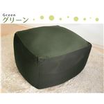 キューブ型 メガビーズクッション 【グリーン Lサイズ】 日本製 洗えるカバー ポリエステル ウレタン 〔リビング〕